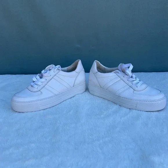 EUC Paul Green Unity Platform Sneaker Sz UK 4 = US 6.5 White Leather Retail $455 - Picture 5 of 9